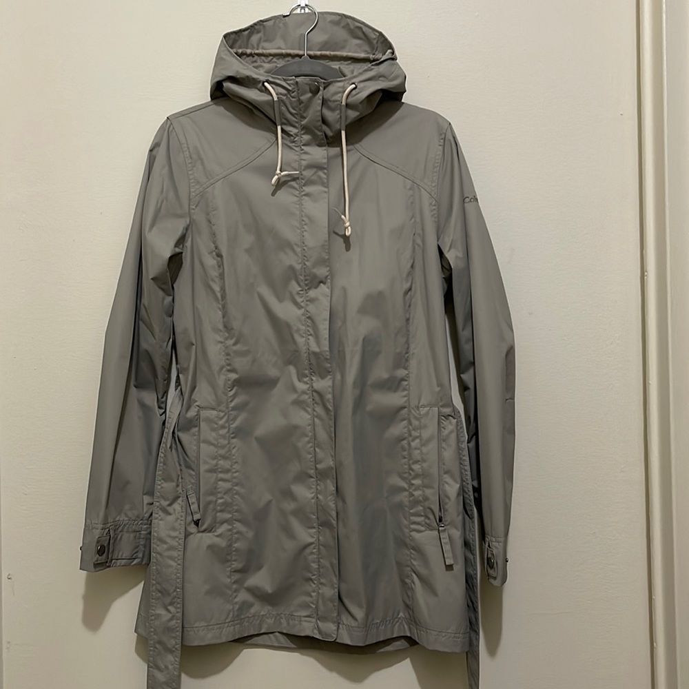 Gray rain jacket